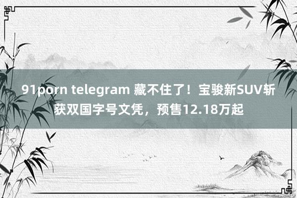 91porn telegram 藏不住了！宝骏新SUV斩获双国字号文凭，预售12.18万起