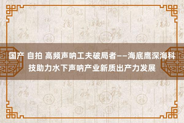 国产 自拍 高频声呐工夫破局者——海底鹰深海科技助力水下声呐产业新质出产力发展