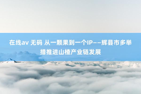 在线av 无码 从一颗果到一个IP——辉县市多举措推进山楂产业链发展