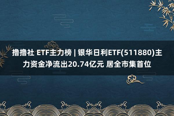 撸撸社 ETF主力榜 | 银华日利ETF(511880)主力资金净流出20.74亿元 居全市集首位