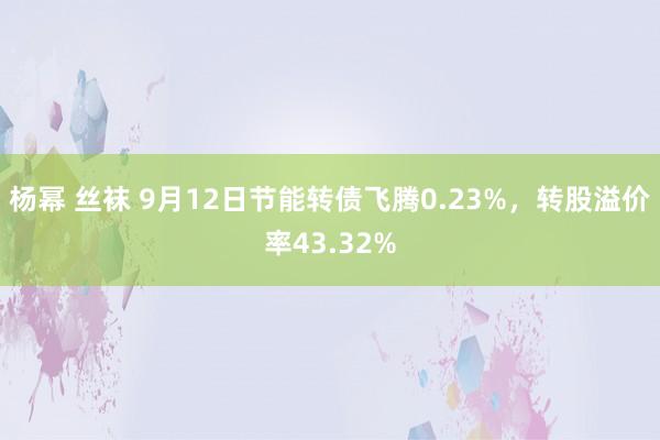 杨幂 丝袜 9月12日节能转债飞腾0.23%，转股溢价率43.32%