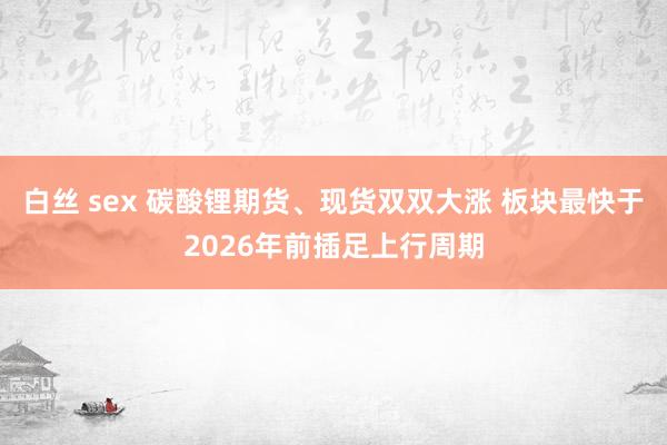 白丝 sex 碳酸锂期货、现货双双大涨 板块最快于2026年前插足上行周期