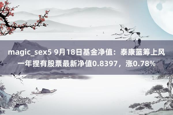 magic_sex5 9月18日基金净值：泰康蓝筹上风一年捏有股票最新净值0.8397，涨0.78%