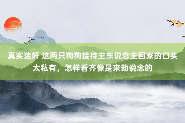 真实迷奸 这两只狗狗接待主东说念主回家的口头太私有，怎样看齐像是来劫说念的