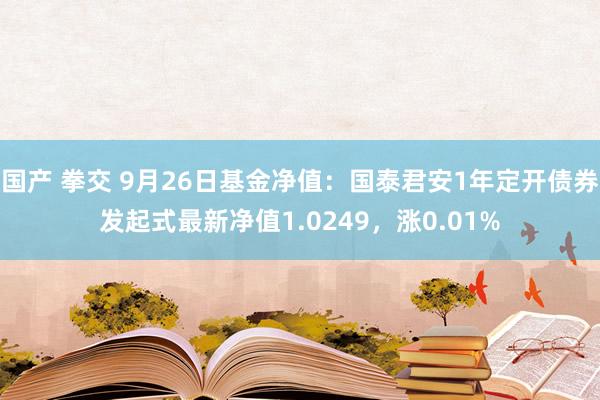 国产 拳交 9月26日基金净值：国泰君安1年定开债券发起式最新净值1.0249，涨0.01%