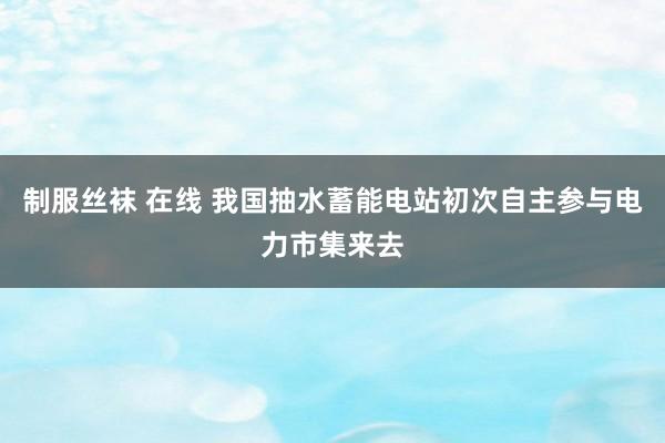 制服丝袜 在线 我国抽水蓄能电站初次自主参与电力市集来去