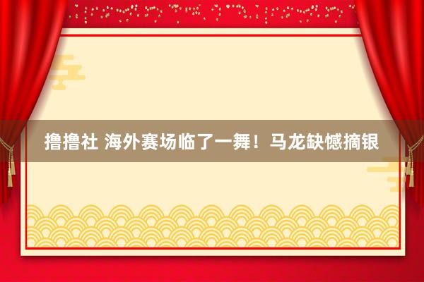 撸撸社 海外赛场临了一舞！马龙缺憾摘银