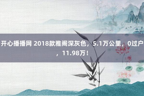 开心播播网 2018款雅阁深灰色，5.1万公里，0过户，11.98万！