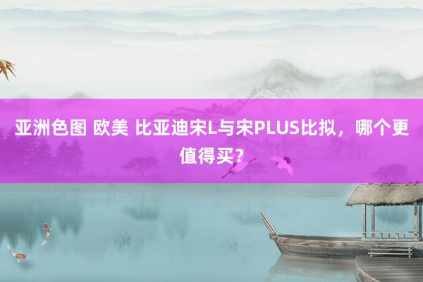 亚洲色图 欧美 比亚迪宋L与宋PLUS比拟，哪个更值得买？