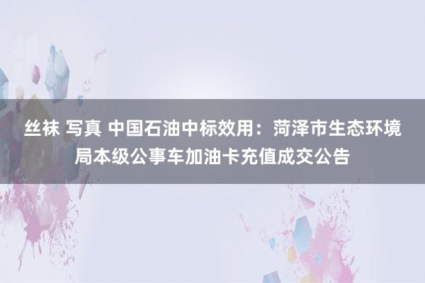 丝袜 写真 中国石油中标效用：菏泽市生态环境局本级公事车加油卡充值成交公告