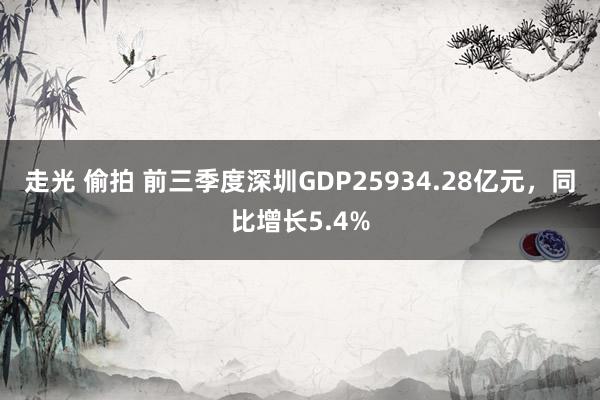 走光 偷拍 前三季度深圳GDP25934.28亿元，同比增长5.4%