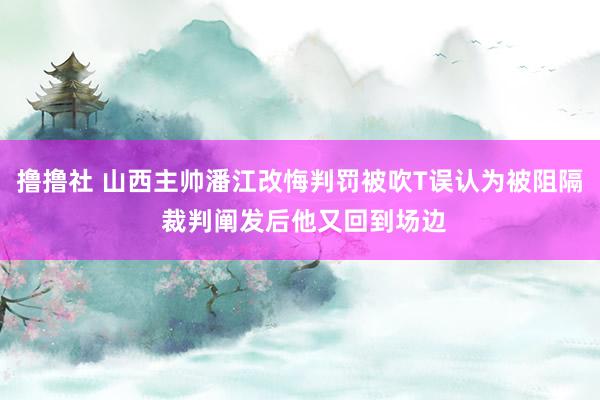 撸撸社 山西主帅潘江改悔判罚被吹T误认为被阻隔 裁判阐发后他又回到场边