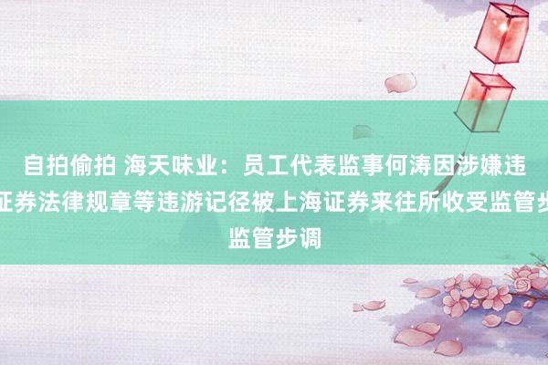 自拍偷拍 海天味业：员工代表监事何涛因涉嫌违背证券法律规章等违游记径被上海证券来往所收受监管步调