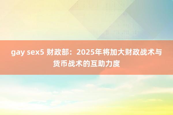 gay sex5 财政部：2025年将加大财政战术与货币战术的互助力度