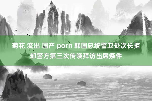 菊花 流出 国产 porn 韩国总统警卫处次长拒却警方第三次传唤拜访出席条件