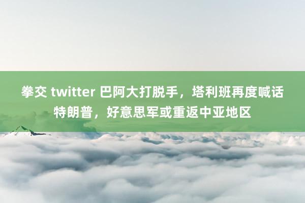 拳交 twitter 巴阿大打脱手，塔利班再度喊话特朗普，好意思军或重返中亚地区