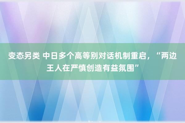 变态另类 中日多个高等别对话机制重启，“两边王人在严慎创造有益氛围”